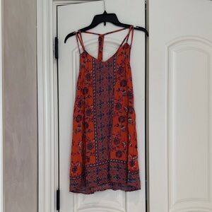 Boho Chic Orange and Blue Patterned sundress